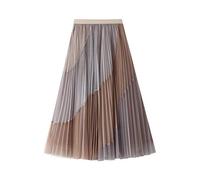 E-girl Damen Printed Falten Rock Khaki Midi Tüll Rock,Einheitsgröße,S1803