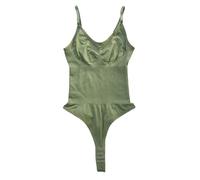 E-girl Shapewear Damen Bauchweg Bauchweg Bodysuit Formender Body Shaper Sculpting Tanga mit Verstellbarer Schultergurt,Grün-2,L,SY89111