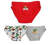 E plus M Avengers Kinder Jungen Slips - 3er Pack Unterwäsche - Hulk & Iron Man - 100% Baumwolle, Farbe: Bunt, Bekleidungsgröße: 116/128