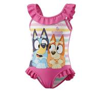 E plus M Bluey & Bingo Mädchen Badeanzug mit Volant - Kinder Bademode, 88% Polyester / 12% Elastan, Gr. 98-128, Bekleidungsgröße: 122, Farbe: Bunt