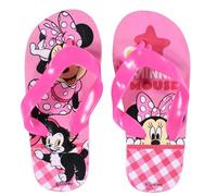 E plus M Disney Minnie Maus Kinder Flip Flops Gr. 25-32 - Zehentrenner/Latschen in Pink mit Minnie Motiv - leichte Badeschuhe für Strand, Pool, Urlaub & Zuhause, Farbe: Rosa, Größe der Schuhe: 25