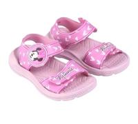 E plus M Disney Minnie Maus Mädchen Kinder Sandalen Gr. 24-29 - leichte Sommerschuhe/Badesandalen mit 2x Klettverschluss & Fersenriemen, Größe der Schuhe: 29, Farbe: Rosa