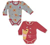 E plus M Disney Winnie Baby Body 2er Pack - Langarm Strampler - Größe 62-92 - Baumwolle - Grau & Rot, Farbe: Bunt, Größe: 86/92