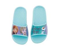 E plus M Frozen EVA Flipflops/Sandalen mit Klettverschluss, Wasserfest, Mädchen Badepantoffeln Pool und Badewanne (Blau, EU Schuhgrößensystem, Kleinkind, Damen, Numerisch, M, 24)