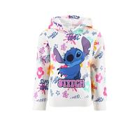 E plus M LILO und Stitch Hoodie für Mädchen - Kinder Kapuzenpullover Angel Jacke mit Kapuze Sweatshirt mit Reissverschluss Gr. 98-128cm warm Geschenk (DE/NL/SE/PL, Numerisch, 104, Regular, Weiss)