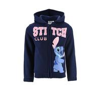 E plus M LILO und Stitch Hoodie für Mädchen - Kinder Kapuzenpullover Angel Jacke mit Kapuze Sweatshirt mit Reissverschluss Gr. 98-128cm warm Geschenk (DE/NL/SE/PL, Numerisch, 116, Regular, Blau)