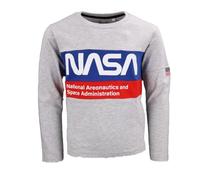 E plus M NASA Space Center Kinder Langarmshirt - Offizielles Lizenzprodukt - Größen 134-164 - Grau oder Schwarz, Farbe: Grau, Bekleidungsgröße: 134