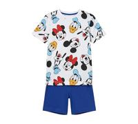 E plus M Paw Patrol Kinder Sommer-Set, T-Shirt und Shorts, 100% Baumwolle, Koordiniertes set Stitch und Micky Maus Chase Motiv, Größen 98/104 110/116 122/128 (Weiss, 110/116)