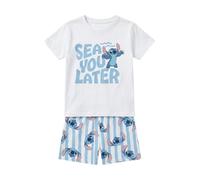 E plus M Paw Patrol Kinder Sommer-Set, T-Shirt und Shorts, 100% Baumwolle, Koordiniertes set Stitch und Micky Maus Chase Motiv, Größen 98/104 110/116 122/128 (hell-bau, 122/128)
