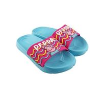 E plus M Peppa Wutz Kinder Sandalen mit 3D-Motiv - Rutschfeste Sommerschuhe für Mädchen - Bequeme EVA-Badeschuhe in Hellblau - Peppa Pig Lizenz, Größe der Schuhe: 27/28