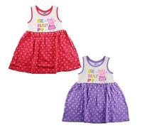 E plus M Peppa Wutz Mädchen Sommerkleid - Ärmelloses Baumwollkleid mit Be Happy-Print - Leichtes Kinderkleid in Pink oder Lila für Alltag & Freizeit (Gr. 92-128), Farbe: Pink, Bekleidungsgröße: 104