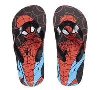 E plus M Spiderman Kinder Zehentrenner - Badeschuhe Sandalen Hausschuhe Jungen - Schwarz oder Blau - Größe 24 bis 34, Farbe: Schwarz, Größe der Schuhe: 28/29