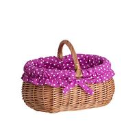 e-wicker24 Alles aus Weide Einkaufskorb Weide Geflochtener Korb mit Henkel Aufbewahrungskorb Leicht Picknickkorb Geschenkkorb Leer Vintage Reisenthel Korb Aufbewahrung Einkaufskorb Geflochten