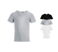 Promodoro Herren V-Ausschnitt T-Shirt E3082 Figurbetont Kurzarm Schwarz S