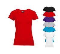 E3086 Promodoro Damen V Ausschnitt T-Shirt Figurbetont Kurzarm Black XS
