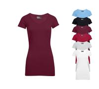 E3087 Promodoro Damen V Ausschnitt T-Shirt Lang Figurbetont White 3XL