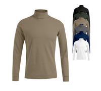 E3407 Promodoro Herren Rollkragen T-Shirt Langarm White XL