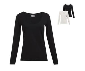 E4085 Promodoro Damen Slim-Fit-Schnitt T-Shirt Langarm Black L