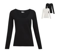 E4085 Promodoro Damen Slim-Fit-Schnitt T-Shirt Langarm Black S