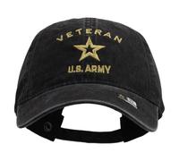 e4Hats.com US Army Veteran Military Embroidered Washed Cap