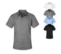 E6300 Promodoro Herren Poplin Hemd Kurzarm Steel Grey (Solid) L