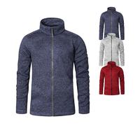 E7720 Promodoro Herren Strickfleece Jacke mit Stehkragen C+ Heather Blue XXL