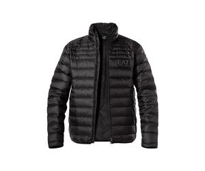 EA7 Daunenjacke Herren Stehkragen Mikrofaser schwarz, L