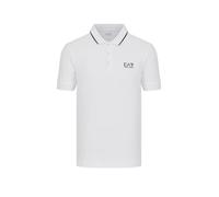 EA7 Emporio Armani Regular Fit Poloshirt mit Logo-Print in Weiss, Größe M