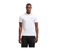 EA7 Emporio Armani Regular Fit Poloshirt mit Logo-Print in Weiss, Größe M