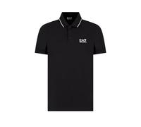 EA7 Emporio Armani Regular Fit Poloshirt mit Logo-Print in Black, Größe XXXL