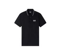 EA7 Emporio Armani Regular Fit Poloshirt mit Logo-Print in Black, Größe XXXL