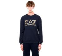 EA7 Emporio Armani Herren-Sweatshirt mit Rundhalsausschnitt Logo Series aus Stretch-Baumwolle mit Maxi-Logo 7M001191AF17787, blau, XXL