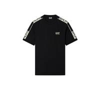 EA7 Emporio Armani T-Shirt aus Viskose-Mix mit Logo in Black, Größe XXL