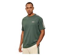 EA7 Emporio Armani T-Shirt aus Viskose-Mix mit Logo in Gruen, Größe XL
