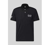 EA7 Emporio Armani Regular Fit Poloshirt mit Logo in Black, Größe XXXL