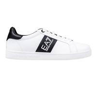 EA7 Emporio Armani Sportschuhe, Weiß und Schwarz, klassisches Design mit seitlichem Logo, weiße Schnürsenkel, Schwarz-Weiß, 42.5 EU