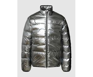 EA7 Emporio Armani Steppjacke mit Stehkragen in Silber, Größe XXL