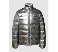 EA7 Emporio Armani Steppjacke mit Stehkragen in Silber, Größe XXXL