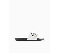 EA7 Emporio Armani Uni-Hausschuhe mit Maxi-Logo 7X000108AF15118 8059659607957 -, Weiß Schwarz Mz096, 41 EU