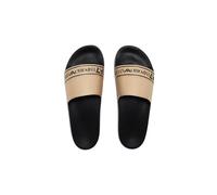 EA7 Emporio Slide Sandalen, Schwarz und Gold, Design mit Logo am Band, Schwarz golden, 37 EU