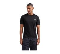 Emporio Armani EA7 T-Shirt Core Identity Slim Fit Kurzarm Rundhals Baumwolle Schwarz M