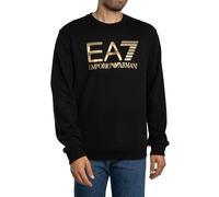 EA7 Herren Sweatshirt Mit Großem Train-Logo, Black/Gold, XL