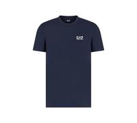 EA7 Herren T-Shirt mit Brust-Logo, Schwarz, Armani Blue, 58