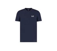 EA7 Herren T-Shirt mit Brust-Logo, Schwarz, Armani Blue, 58
