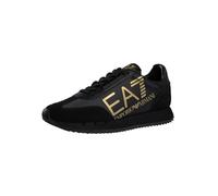 EA7 Herren Turnschuhe Mit Großem Logo, Black/Gold, 44.5 EU
