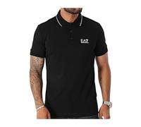 EA7 Emporio Armani Slim Fit Poloshirt mit Label-Print Modell 'TRAIN CORE' in Black, Größe M