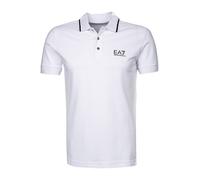 EA7 Polo-Shirt Herren Slim Fit Kurzarm Baumwoll-Piqué weiß, XXL