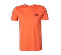 EA7 T-Shirt Herren Slim Fit Kurzarm Rundhals Baumwolle orange, XL