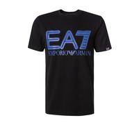 EA7 T-Shirt Herren Slim Fit Kurzarm Rundhals Baumwolle schwarz, XXL