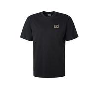 EA7 T-Shirt Herren Slim Fit Kurzarm Rundhals Baumwolle schwarz, XXL